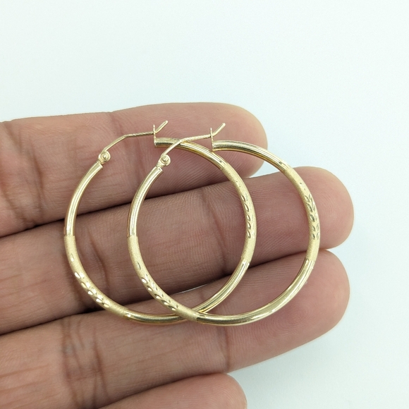 Unbrand Jewelry - 14kt Real Gold Hoop Earring for Women